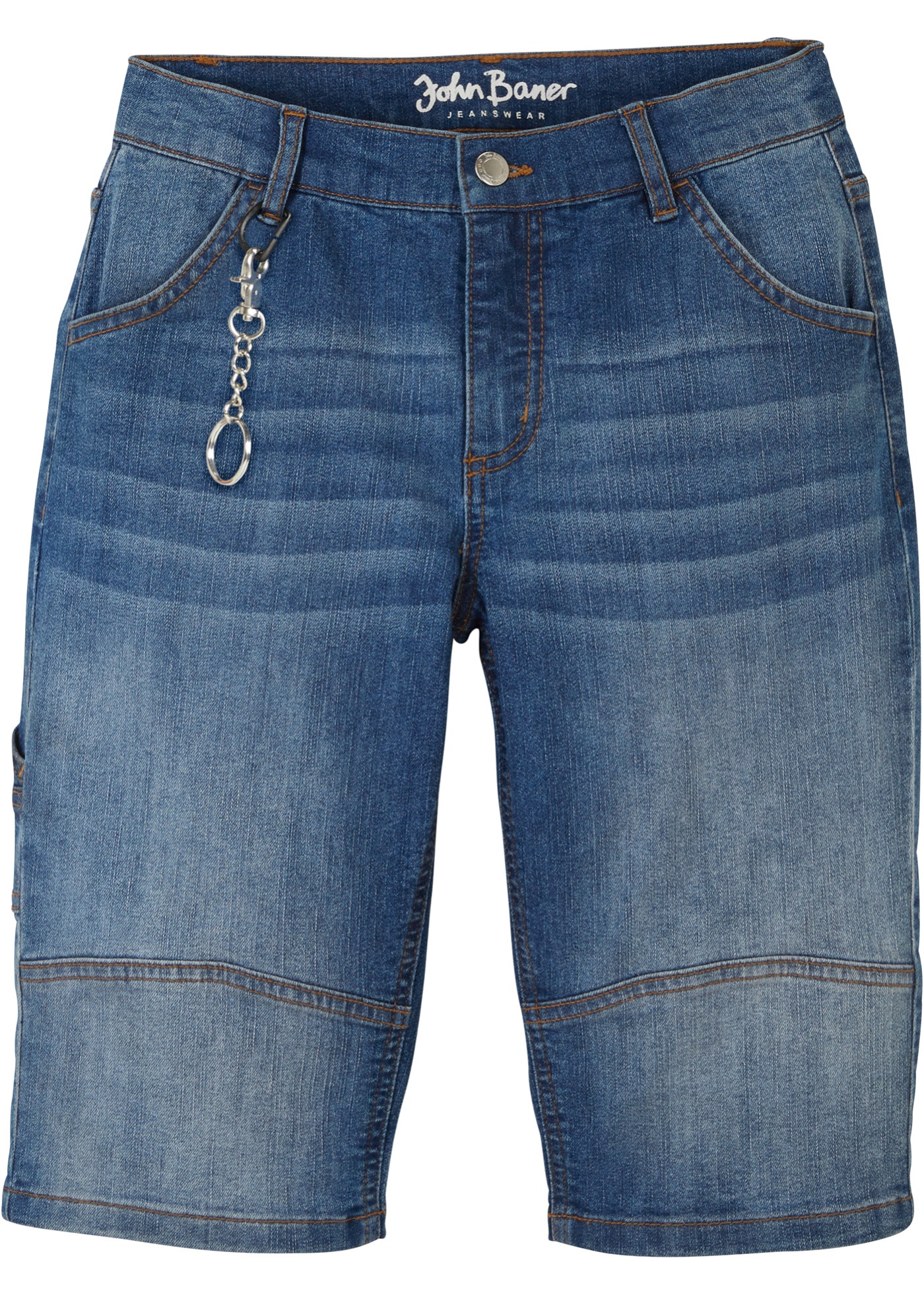 Chlapčenské džínsové bermudy s retiazkou na kľúče