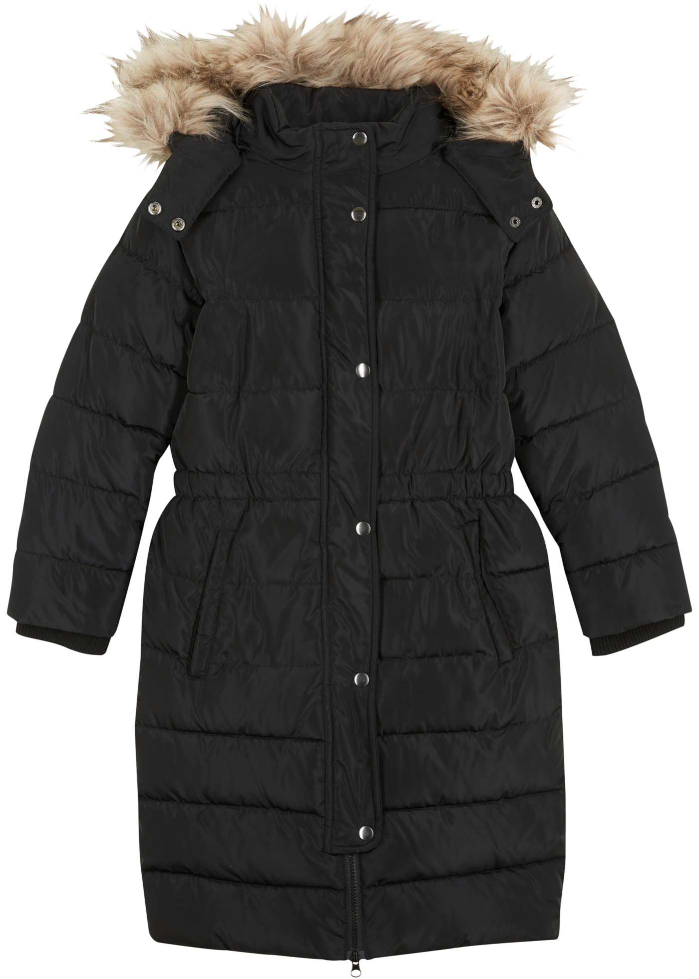 Vatovaná bunda pre dievčatá, s odnímateľnou kapucňou