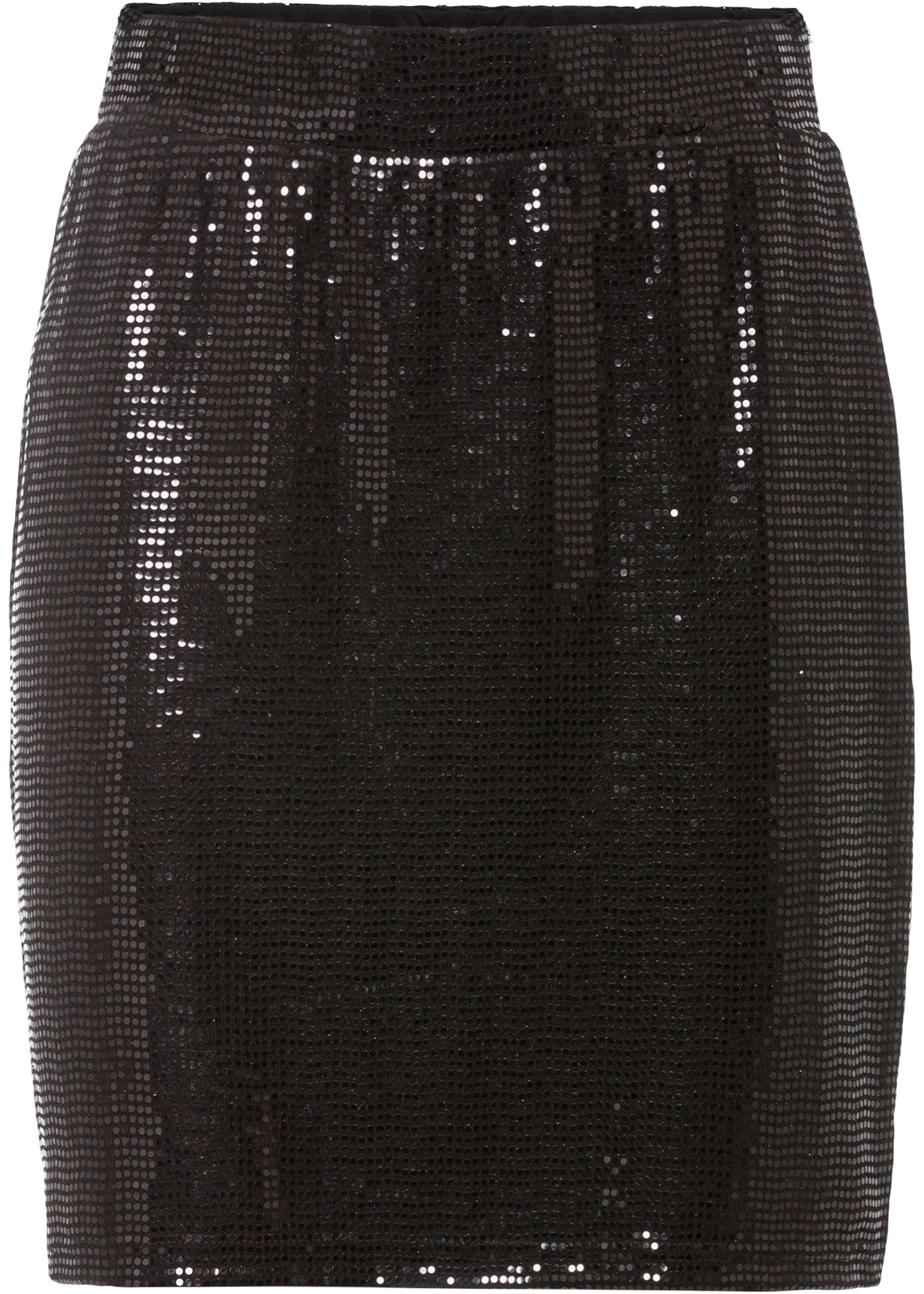 Džersejová sukňa s lesklou potlačou