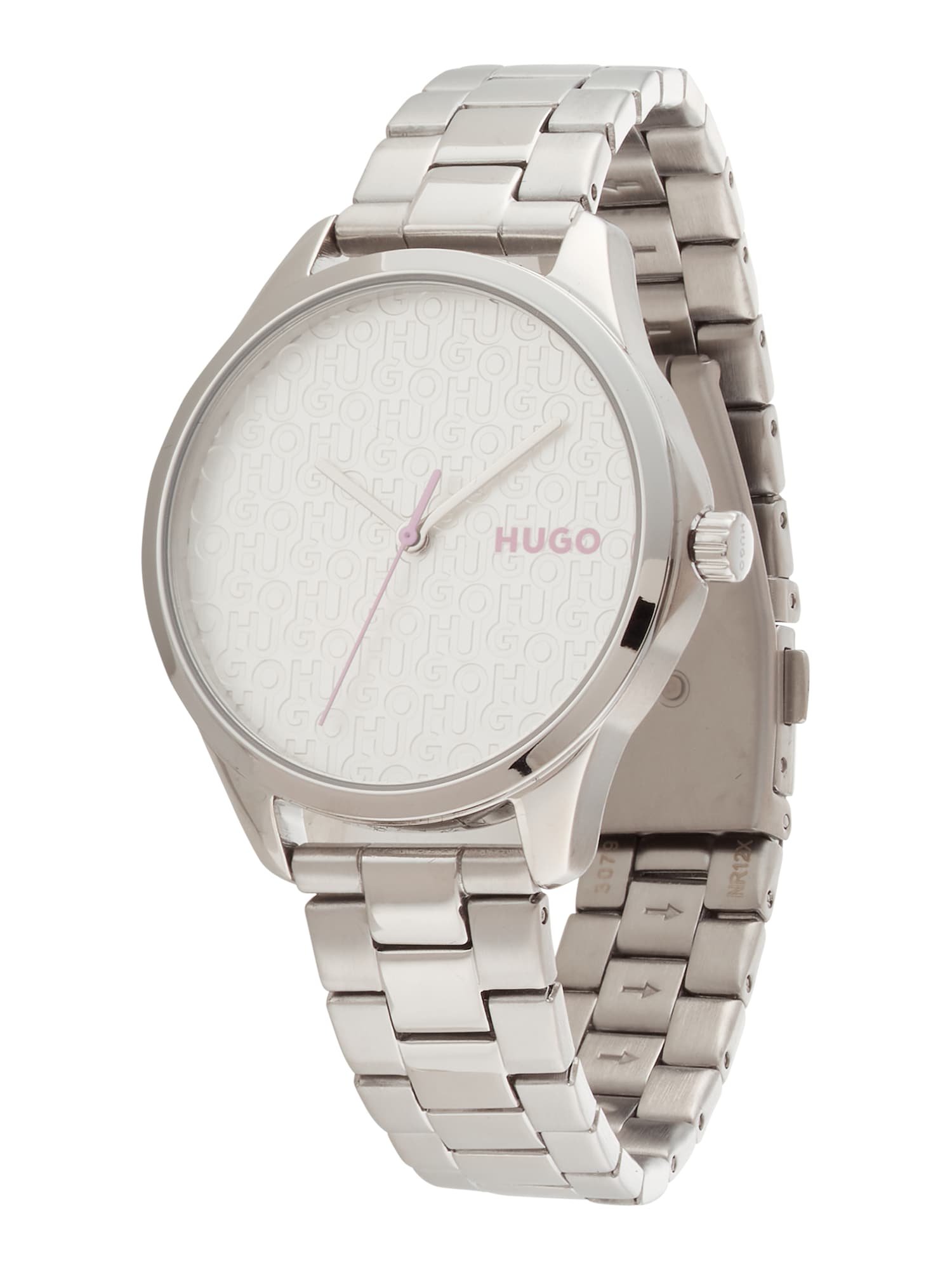 Analógové hodinky ružová strieborná biela HUGO