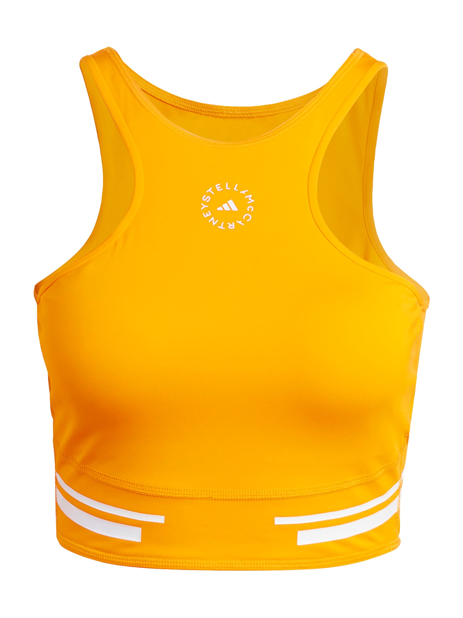 Športová podprsenka sivá oranžová biela ADIDAS BY STELLA MCCARTNEY