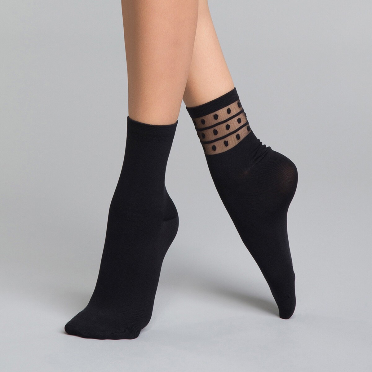 Súprava 2 párov dámskych ponožiek z mikrovlákna Skin čierna uni